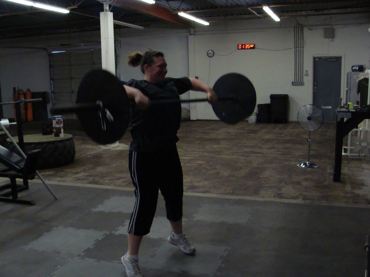 Brandi showing great form on the snatch