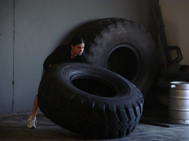 Amanda vs. the Big tire